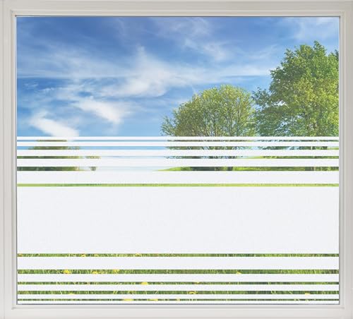 GRAZDesign Sichtschutzfolie Fenster Streifen, Fensterfolie zur Deko/Sichtschutz, Glasdekorfolie Blickdicht (140x57cm) von GRAZDesign