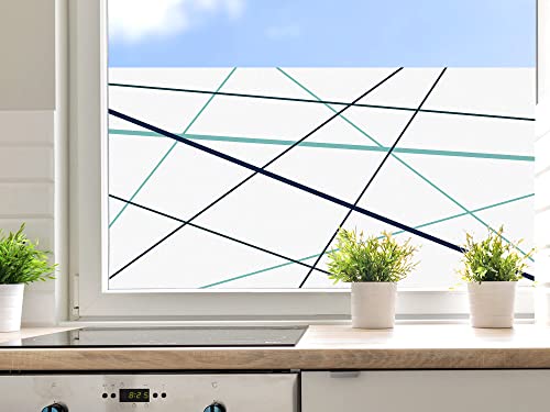 GRAZDesign Sichtschutzfolie Mikado Streifen Mix grün braun, Fensterfolie mit Blickschutz Unisex, Glasdekorfolie für Privatsphäre in Küche Diele Bad Dusche Büro Kinderzimmer / 80x57cm von GRAZDesign