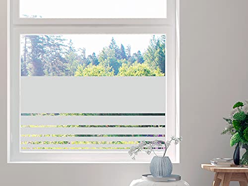 GRAZDesign Sichtschutzfolie Streifen Schmal und Breit, Fensterfolie Blickdicht, Sichtschutz, Glasdekorfolie lichtdurchlässig - 170x57cm / Silbergrau von GRAZDesign