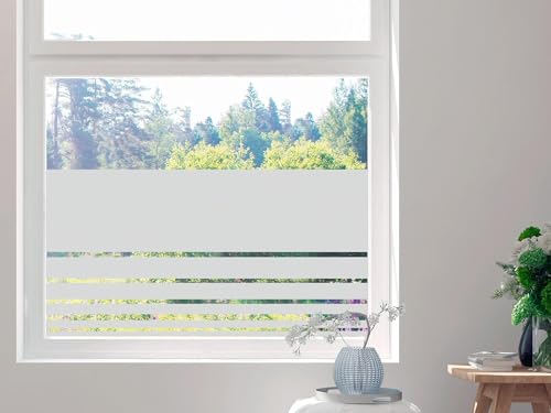 GRAZDesign Sichtschutzfolie Streifen Schmal und Breit, Fensterfolie Blickdicht, Sichtschutz, Glasdekorfolie lichtdurchlässig - 110x57cm von GRAZDesign
