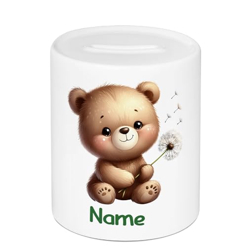 GRAZDesign Spardose Kinder mit Namen personalisiert Bär Motiv für Junge und Mädchen, Geldgeschenk von GRAZDesign