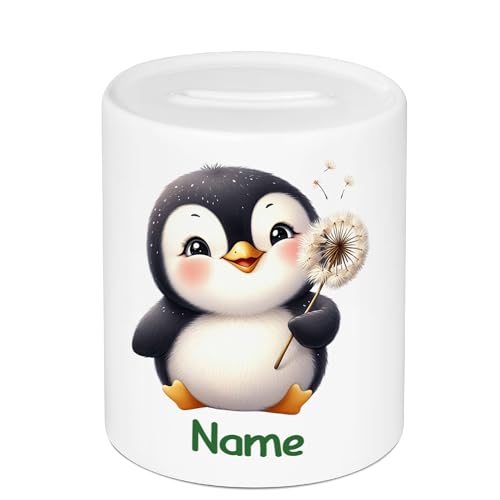 GRAZDesign Spardose Kinder mit Namen personalisiert Pinguin Motiv für Junge und Mädchen, Geldgeschenk von GRAZDesign
