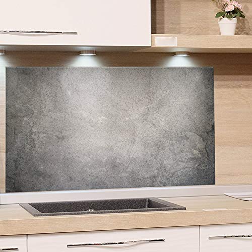 GRAZDesign Spritzschutz Glas Granit Grau Marmor, Glasbild als Küchenrückwand Glas - Küchenspiegel - Wandschutz Küche Herd Glasrückwand für Küche, 80x50cm von GRAZDesign