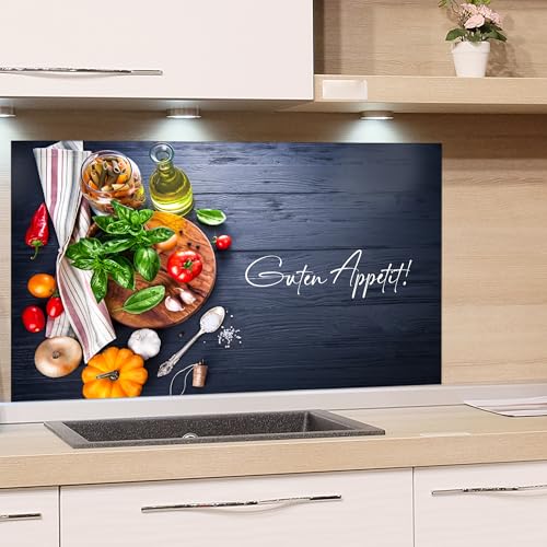 GRAZDesign Spritzschutz Glas Küche – Elegante Küchenrückwand mit Motiv Guten Appetit - 60x40cm von GRAZDesign