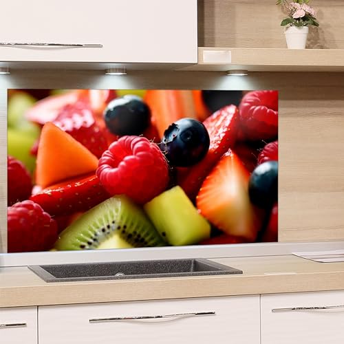 GRAZDesign Spritzschutz Küche aus Glas - Obst - Küchenrückwand hinter Herd und Spüle - 80x50cm von GRAZDesign
