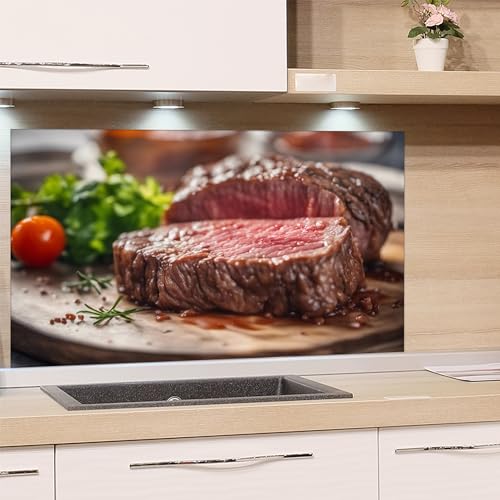 GRAZDesign Spritzschutz Küche aus Glas - Steak saftig - Küchenrückwand hinter Herd und Spüle - 60x40cm von GRAZDesign