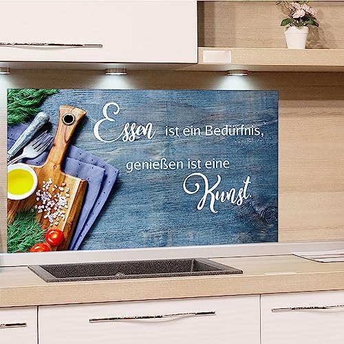 GRAZDesign Spritzschutz Küchenrückwand Glas Küche für Herd & Küchenspüle, Spruch - Glasplatte für Rückwand Küchenwand Wandschutz 100x50cm von GRAZDesign