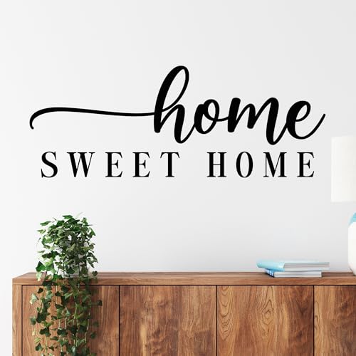 GRAZDesign Sprüche Wandtattoo Home Sweet Home Wohnzimmer, Flur Wandaufkleber Deko für Wand, Schrank, Tür - 106x40cm / schwarz von GRAZDesign