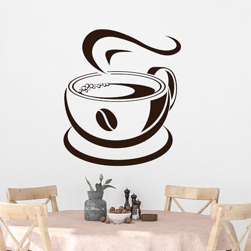 GRAZDesign Tasse Kaffee Wandtattoo Coffee Wandaufkleber Küche Esszimmer Cafe Deko selbstklebend - 66x57cm / braun von GRAZDesign