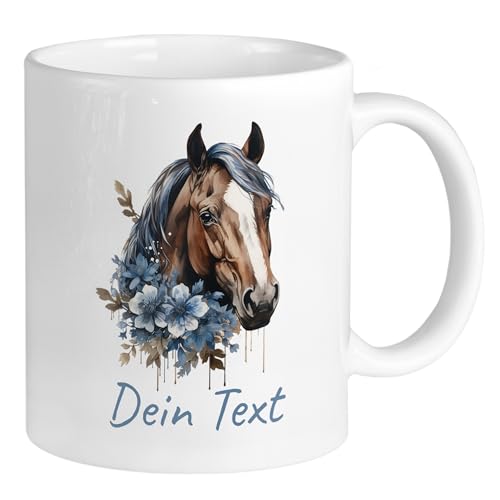 GRAZDesign Tasse Pferd mit Namen personalisiert, Namenstasse für Kinder und Erwachsene, Kaffeebecher weiß Keramik 330ml von GRAZDesign