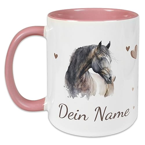 GRAZDesign Tasse Pferd mit Namen personalisiert | Pferdemotiv als Geschenk für Mädchen und Frauen, personalisierte Tasse Kinder Namenstasse Keramik 330ml von GRAZDesign