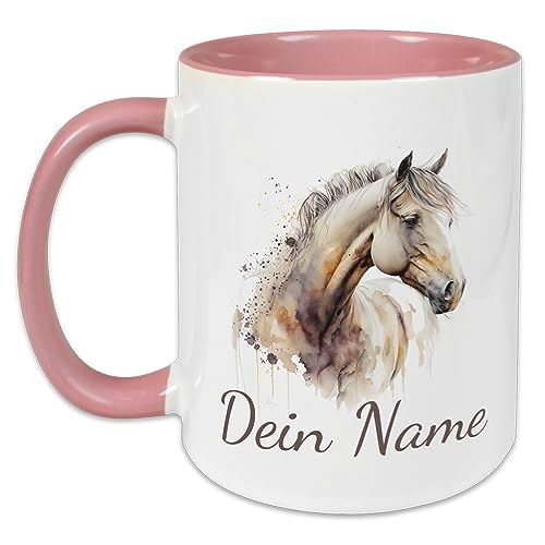 GRAZDesign Tasse Pferd mit Namen personalisiert | Pferdemotiv als Geschenk für Mädchen und Frauen, personalisierte Tasse Kinder Namenstasse Keramik 330ml von GRAZDesign