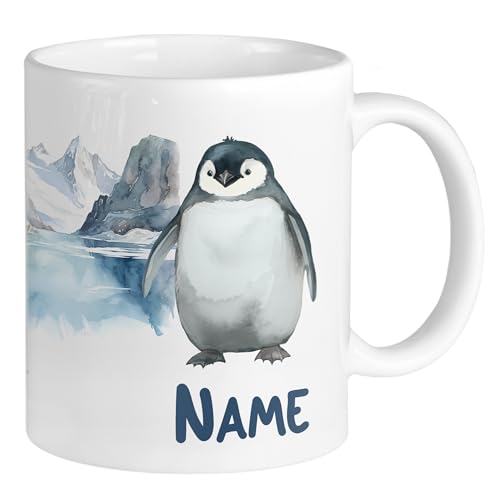 GRAZDesign Tasse Pinguin personalisierte Kaffeetasse Pinguintasse lustig mit Namen Namenstasse Geschenk Keramik Becher 330ml von GRAZDesign