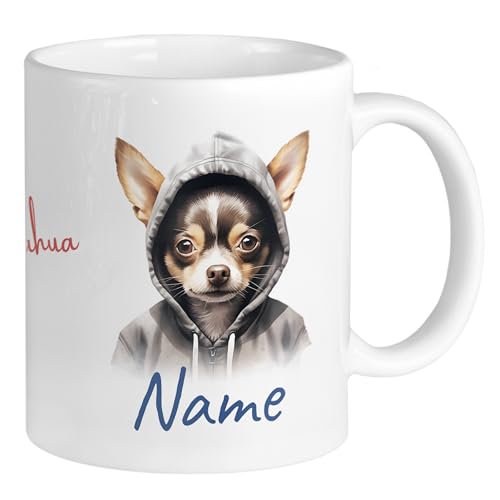 GRAZDesign Tasse mit Hund Chihuahua und Namen personalisiert, coole Namenstasse für Kinder, Jugendliche und Erwachsene, für Hundeliebhaber Keramik 330ml von GRAZDesign