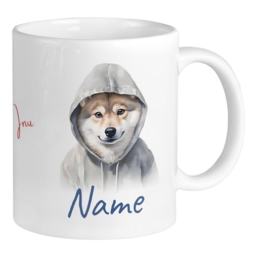 GRAZDesign Tasse mit Hund Shiba Inu und Namen personalisiert, coole Namenstasse für Kinder, Jugendliche und Erwachsene, für Hundeliebhaber Keramik 330ml von GRAZDesign