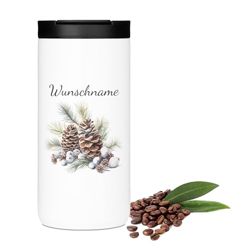 GRAZDesign Thermobecher mit Namen personalisiert, Weihnachtsmotiv Geschenk Weihnachten, Kaffeebecher to go Edelstahl 400ml von GRAZDesign