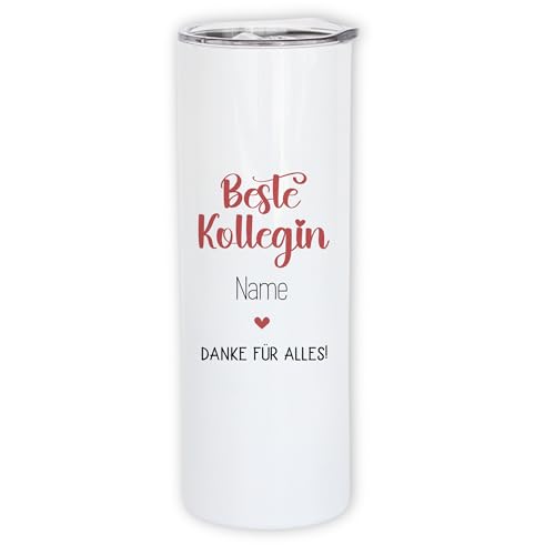 GRAZDesign Trinkbecher Edelstahl mit Namen personalisiert Beste Kollegin lang mit Deckel verschließbar GRAZDesign Trinkbecher Edelstahl mit Namen personalisiert Beste Kollegin lang mit Deckel verschließbar von GRAZDesign