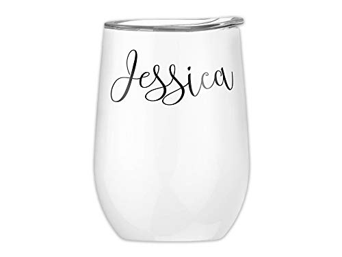 GRAZDesign Trinkbecher mit Deckel, Weinbecher personalisiert, Weinglas to go, Metallbecher Personalisierte Geschenke für Camper, Frauen, Tumbler Becher Edelstahl, 350ml von GRAZDesign