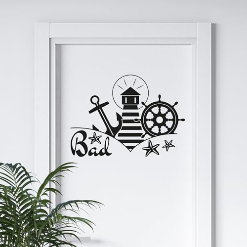 GRAZDesign Türaufkleber Bad Beschriftung WC Aufkleber Tür selbstklebend - 56x40cm / 073 dunkelgrau von GRAZDesign