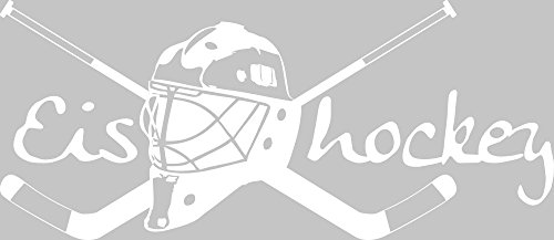 GRAZDesign Wandtattoo Eishockey Kinderzimmer | Wandaufkleber Teenager Sportler Spieler | Wandsticker Turnhalle Sport Jugendzimmer Jungs Kinder - 68x30cm / 010 weiss von GRAZDesign