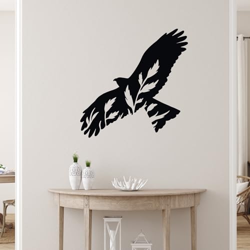 GRAZDesign Wandtattoo Adler Vogel Eagle Wand Aufkleber Wohnzimmer Küche Flur - selbstklebende Vinylfolie - 41x40cm / braun von GRAZDesign