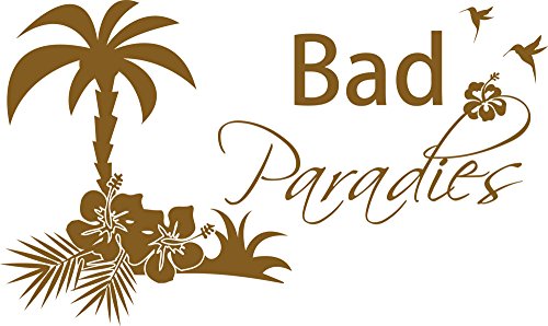 GRAZDesign Wandtattoo Bad Bad Paradies Sprüche | Türaufkleber für Badezimmer, Wellness - 84x50cm / 091 gold von GRAZDesign