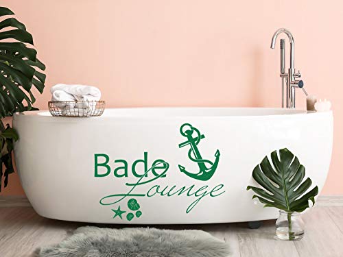 GRAZDesign Wandtattoo Bad Bade Lounge maritime Deko als Aufkleber | Anker - 40x30cm / 032 hellrot von GRAZDesign