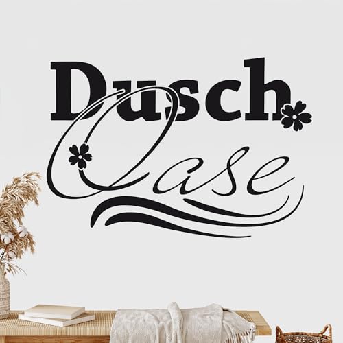 GRAZDesign Wandtattoo Bad Duschoase Blüten Deko Wand Aufkleber - 44x30cm / 074 mittelgrau von GRAZDesign