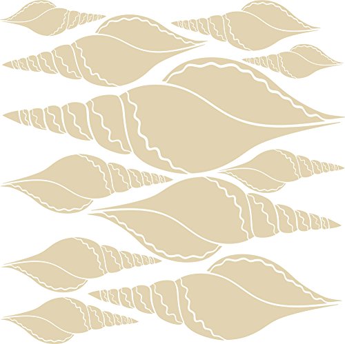 GRAZDesign Wandtattoo Bad Muscheln & Meer Set Wandaufkleber Maritime Deko wasserfest - 082 beige von GRAZDesign