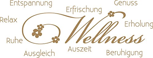 GRAZDesign Wandtattoo Bad Spruch Wellness Deko Wand Aufkleber - 131x50cm / 081 hellbraun von GRAZDesign