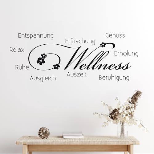 GRAZDesign Wandtattoo Bad Spruch Wellness Deko Wand Aufkleber - 131x50cm / 082 beige von GRAZDesign