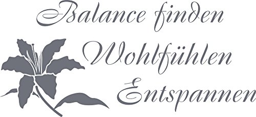 GRAZDesign Wandtattoo Bad Sprüche Balance finden Wandaufkleber Bad Deko - 66x30cm / 071 grau von GRAZDesign