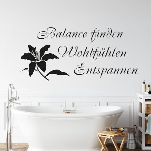 GRAZDesign Wandtattoo Bad Sprüche Balance finden Wandaufkleber Bad Deko - 88x40cm / 040 violett von GRAZDesign