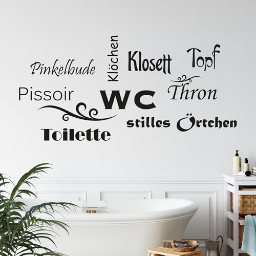 GRAZDesign Wandtattoo Bad Toilette WC stilles Örtchen Badezimmer Dekoration als Aufkleber - 118x57cm / 071 grau von GRAZDesign