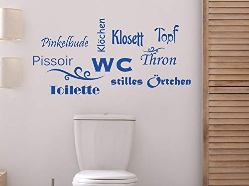 GRAZDesign Wandtattoo Bad Toilette WC stilles Örtchen Badezimmer Dekoration als Aufkleber - 83x40cm / 054 türkis von GRAZDesign