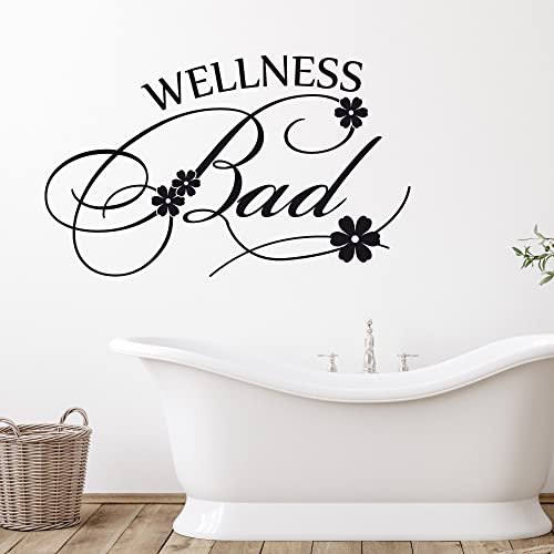 GRAZDesign Wandtattoo Bad Wellnessoase, Wandaufkleber Badezimmer Wand Aufkleber - 83x50cm / 063 lindgrün von GRAZDesign