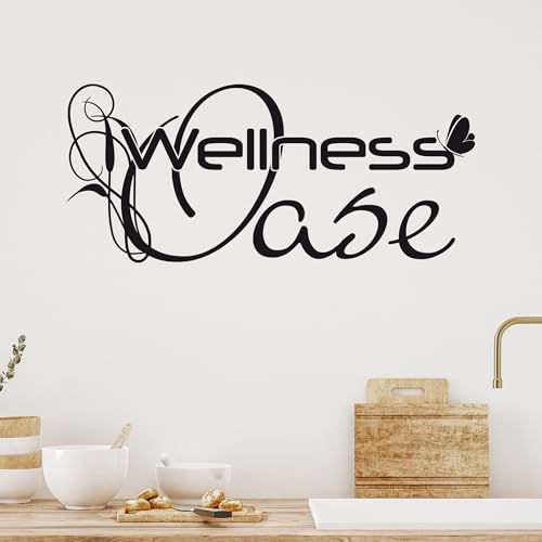 GRAZDesign Wandtattoo Bad Wellnessoase, Wandaufkleber Badezimmer Wand Aufkleber - 91x40cm / 062 hellgrün von GRAZDesign