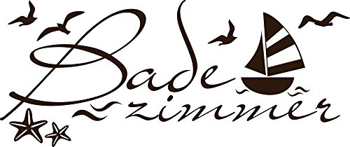 GRAZDesign Wandtattoo Bad maritime Deko, Wandaufkleber Badezimmer Wand Aufkleber - 71x30cm / 080 braun von GRAZDesign