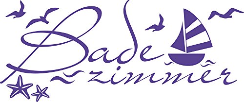 GRAZDesign Wandtattoo Bad maritime Deko, Wandaufkleber Badezimmer Wand Aufkleber - 95x40cm / 043 lavendel von GRAZDesign