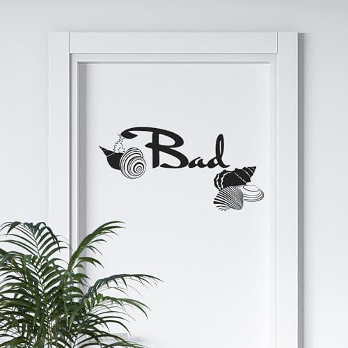GRAZDesign Wandtattoo Bad mit Muscheln, WC Aufkleber Tür, Badezimmer Wand Aufkleber - 59x30cm / 070 schwarz GRAZDesign Wandtattoo Bad mit Muscheln, WC Aufkleber Tür, Badezimmer Wand Aufkleber - 59x30cm / 070 schwarz von GRAZDesign