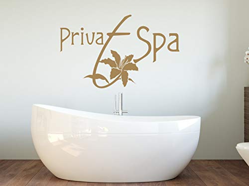 GRAZDesign Wandtattoo Privat Spa Bad WellnessWandsticker selbstklebend für Fliesen und Wand - 49x30cm / 080 braun von GRAZDesign