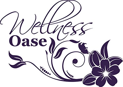 GRAZDesign Wandtattoo Bad Wellnessoase, Wandaufkleber Badezimmer Wand Aufkleber - 70x50cm / 040 violett von GRAZDesign