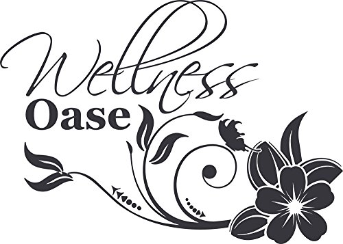 GRAZDesign Wandtattoo Bad Wellnessoase, Wandaufkleber Badezimmer Wand Aufkleber - 70x50cm / 073 dunkelgrau von GRAZDesign