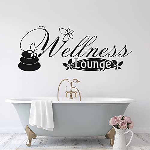 GRAZDesign Wandtattoo Badezimmer Wellness Lounge, Aufkleber Bad Deko, Wandsticker selbstklebend Wanddeko für Fliesen, Schrank und Wand, 125x50cm, 073 dunkelgrau von GRAZDesign