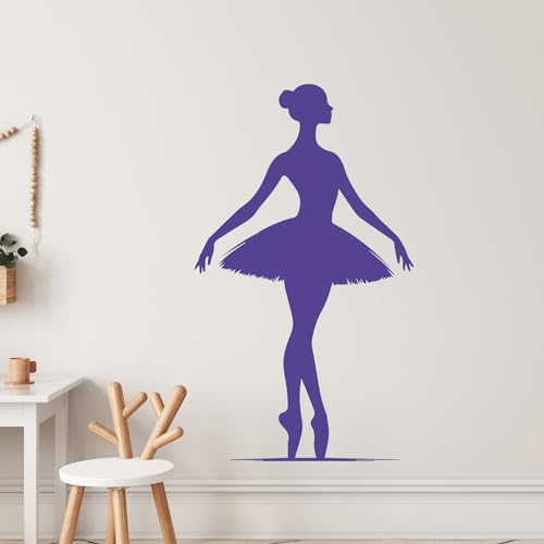 GRAZDesign Wandtattoo Ballerina Tänzerin Silhouette Ballett für Kinderzimmer Mädchen Tanzräume Wandaufkleber groß - 98x57cm / königsblau von GRAZDesign