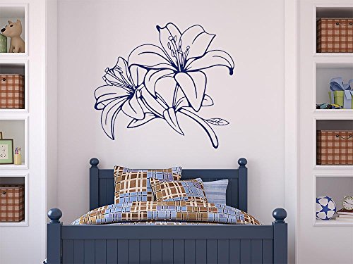 GRAZDesign Wandtattoo Blumen groß Lilie Wohnzimmer, Schlafzimmer | Wandaufkleber als Deko - 55x50cm / 054 türkis von GRAZDesign