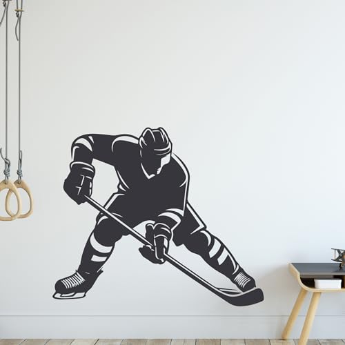 GRAZDesign Wandtattoo Eishockey Spieler für Kinderzimmer, Sporthalle, Wohnzimmer - Wandaufkleber selbstklebend - 67x57cm / hellblau von GRAZDesign