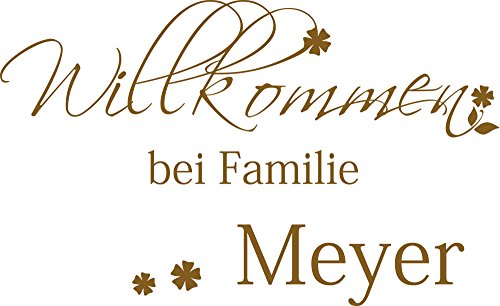 GRAZDesign Wandtattoo Flur Willkommen bei Familie Name, Wandsticker Flur und Diele, Eingang, Wandtattoo Sprüche Wandsprüche, Sticker Aufkleber modern, selbstklebend - 49x30cm / 091 gold GRAZDesign Wandtattoo Flur Willkommen bei Familie Name, Wandsticker Flur und Diele, Eingang, Wandtattoo Sprüche Wandsprüche, Sticker Aufkleber modern, selbstklebend - 49x30cm / 091 gold von GRAZDesign