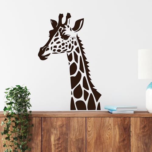 GRAZDesign Wandtattoo Giraffe Safari Aufkleber einfarbig - Wandaufkleber Wohnzimmer Flur - selbstklebend - 76x50cm / gold von GRAZDesign
