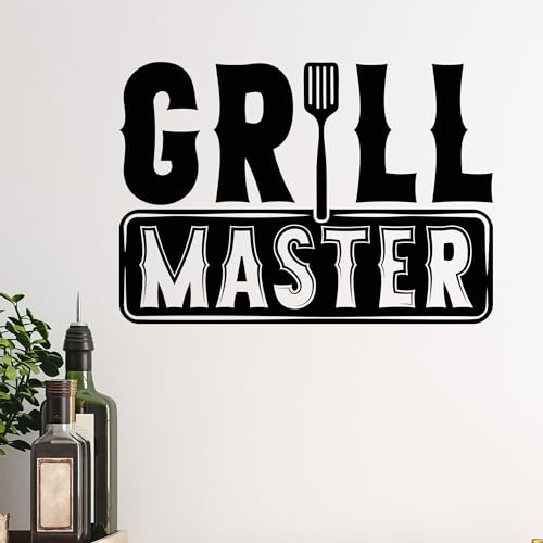 GRAZDesign Wandtattoo Grill Master für Männer, Küchenaufkleber Küche Wandaufkleber selbstklebende Folie - 57x40cm / schwarz von GRAZDesign